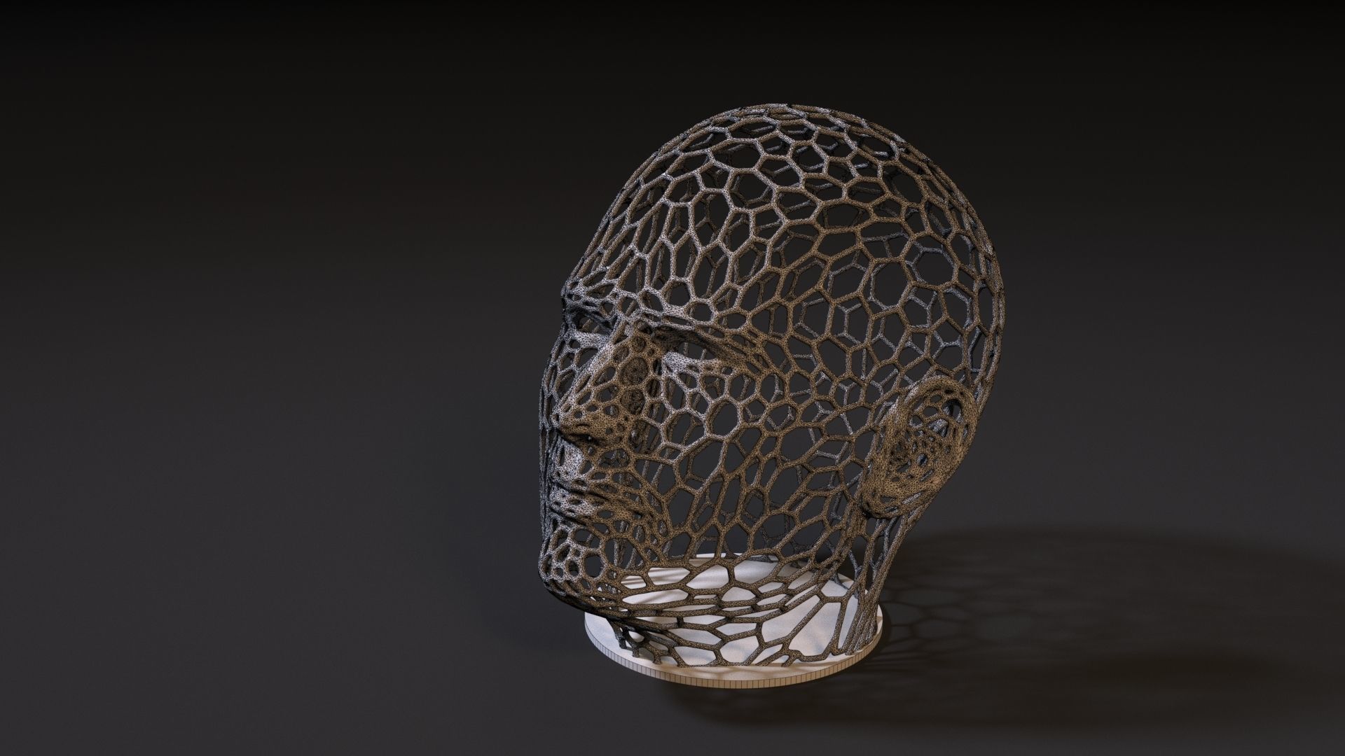 Head voronoi 2 3D print model_10
