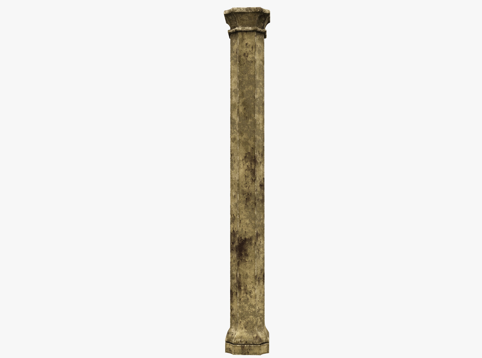 Column wooden Low-poly 3D model_3