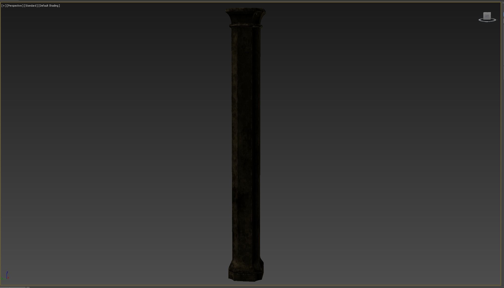 Column wooden Low-poly 3D model_5