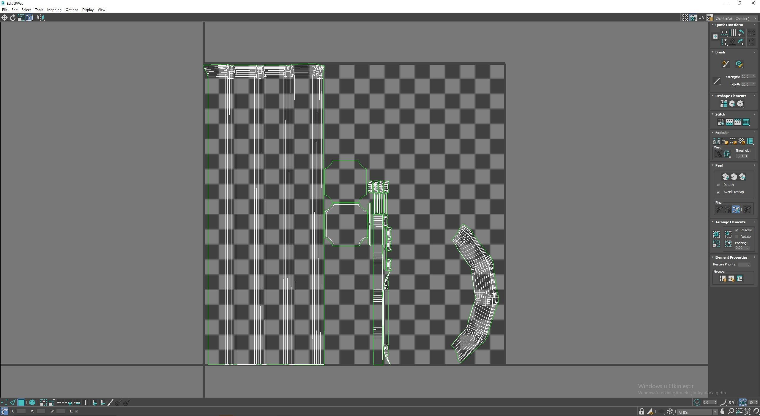 Column wooden Low-poly 3D model_9