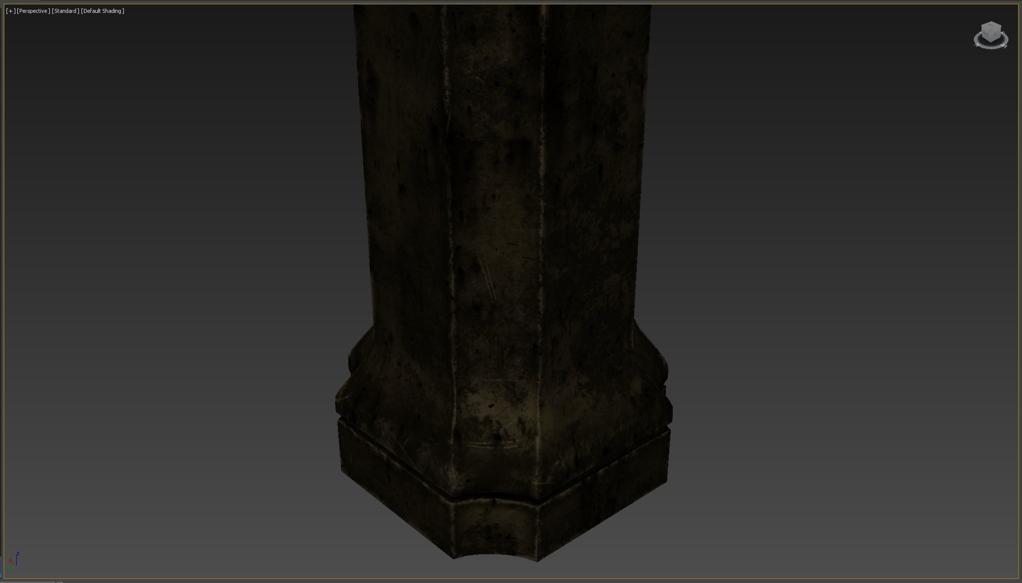 Column wooden Low-poly 3D model_7