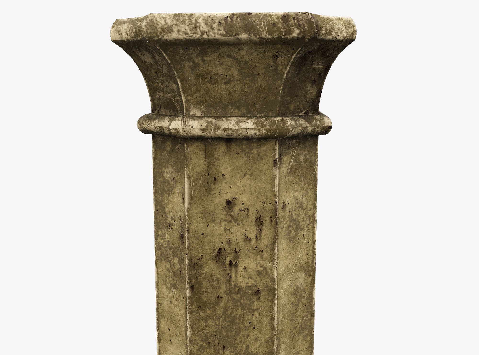 Column wooden Low-poly 3D model_1