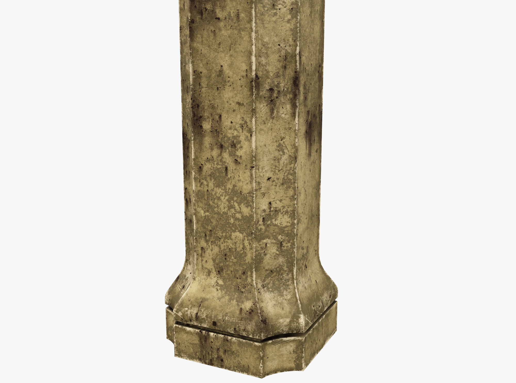 Column wooden Low-poly 3D model_2