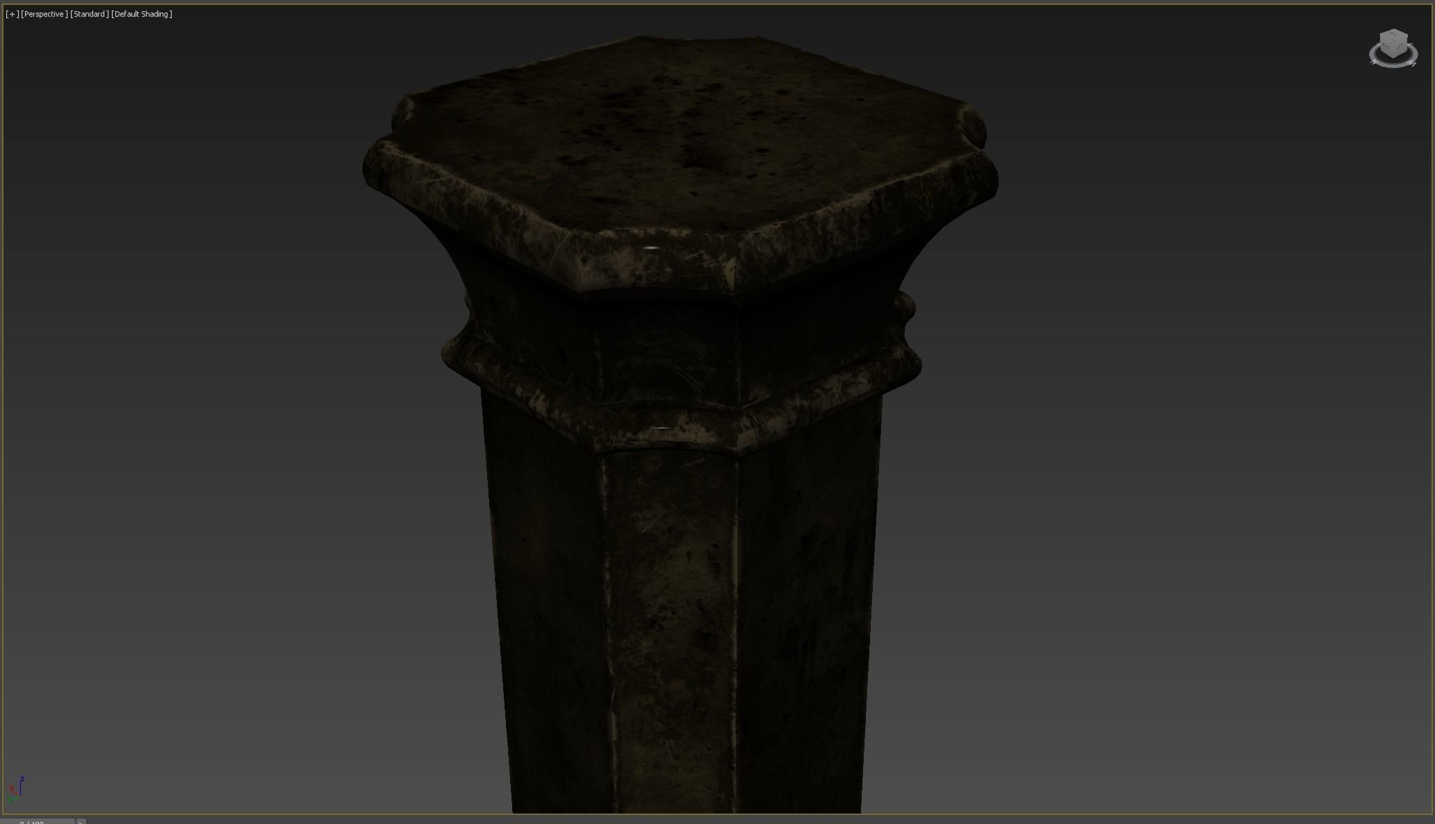 Column wooden Low-poly 3D model_6