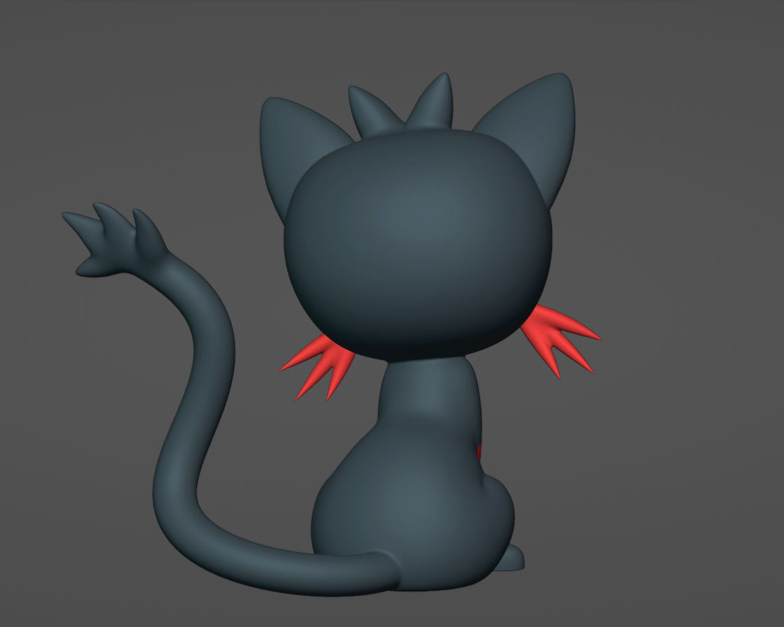 Litten - 3D print pokemon cat with eyes 3D print model_4
