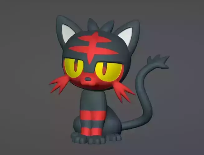 Litten - 3D print pokemon cat with eyes