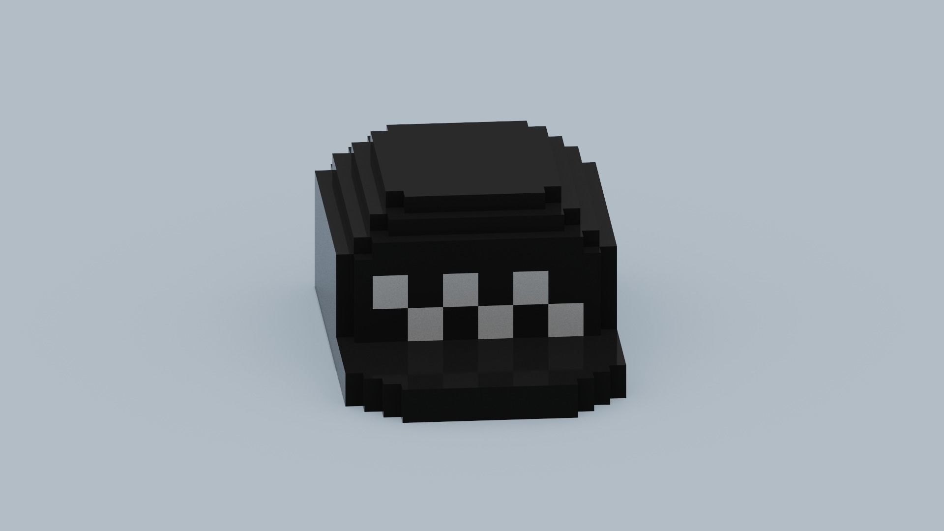 Voxel Black Hat Low-poly 3D model_10
