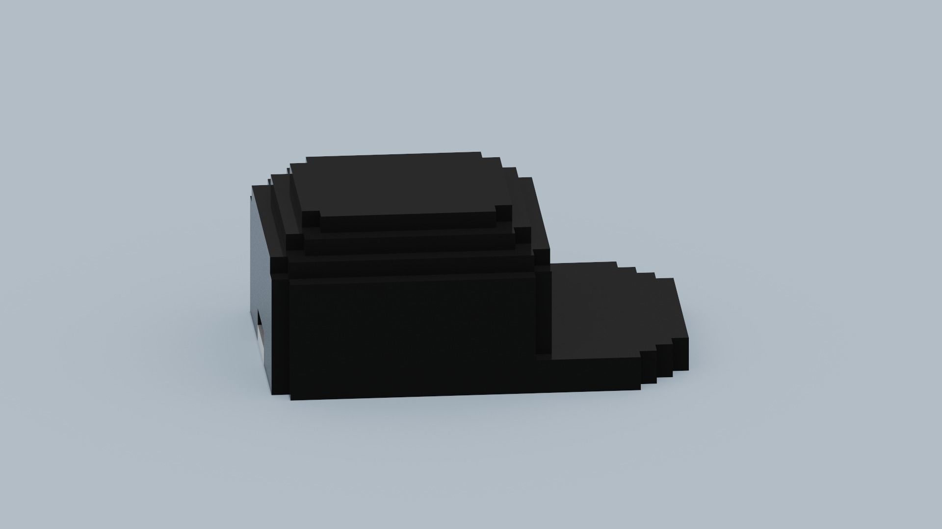 Voxel Black Hat Low-poly 3D model_7