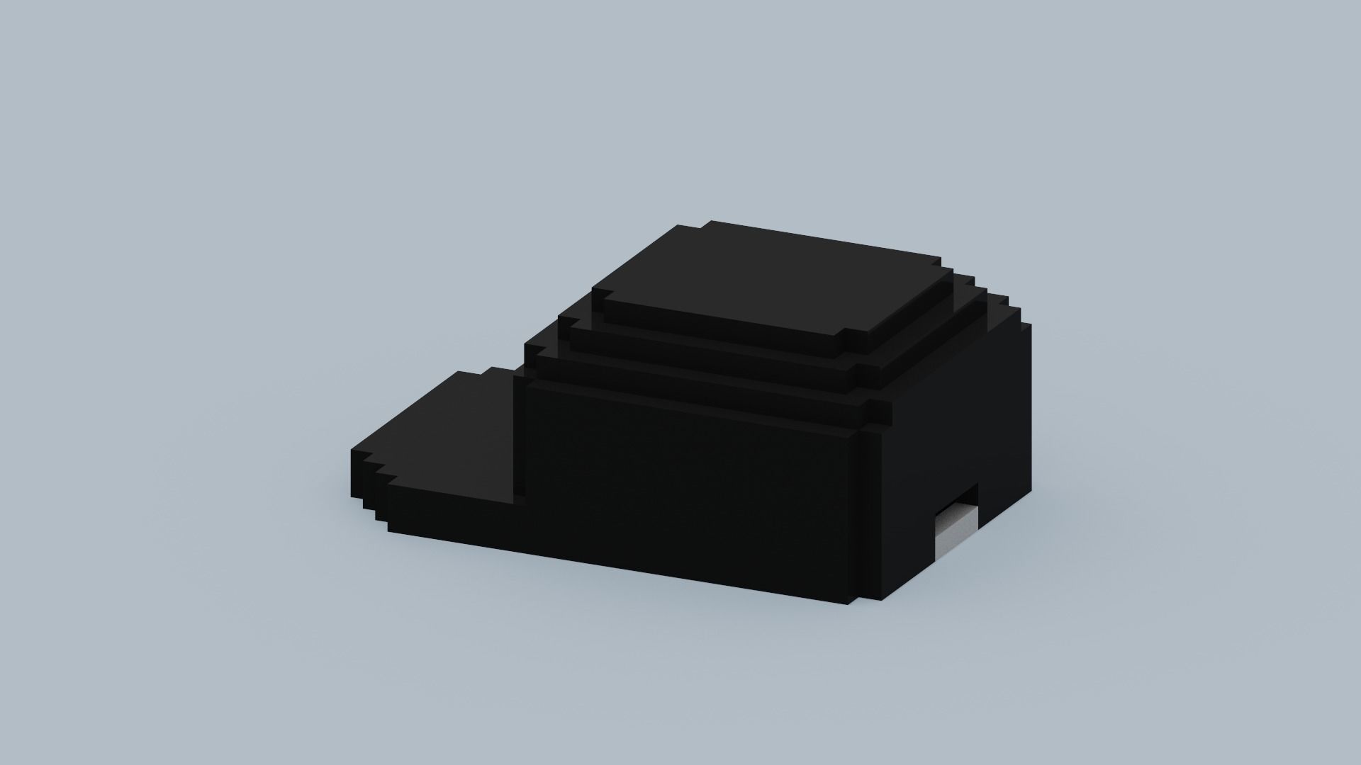 Voxel Black Hat Low-poly 3D model_2
