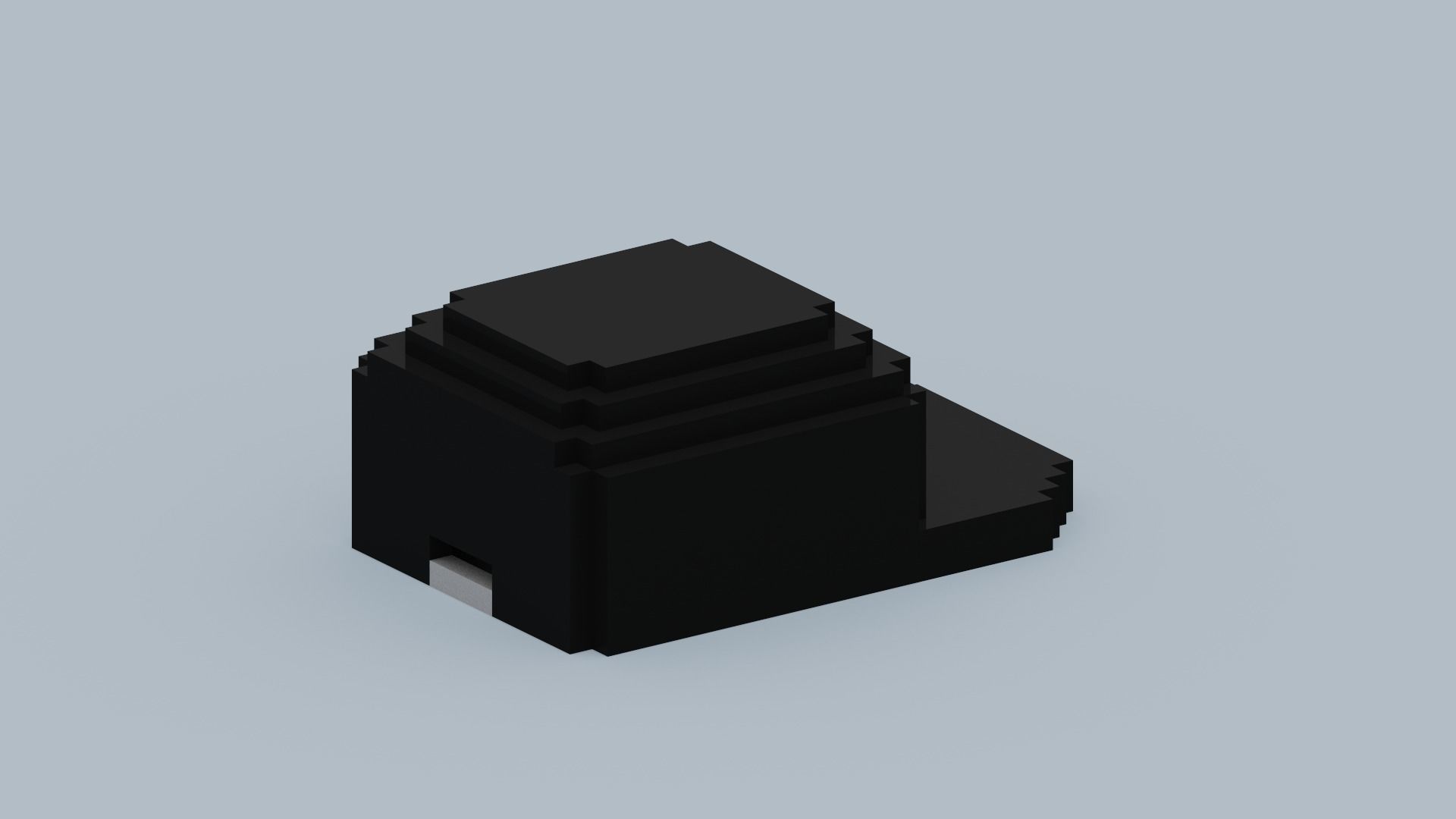 Voxel Black Hat Low-poly 3D model_6