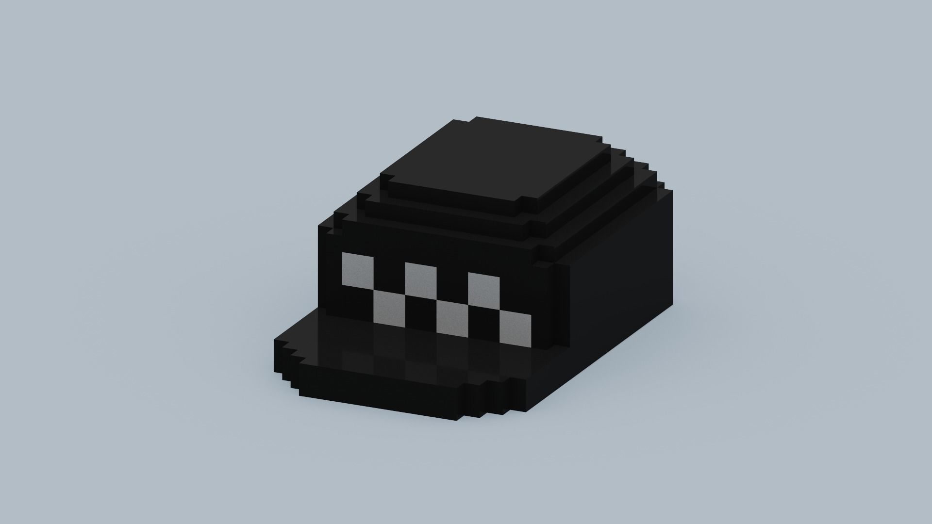 Voxel Black Hat Low-poly 3D model_11