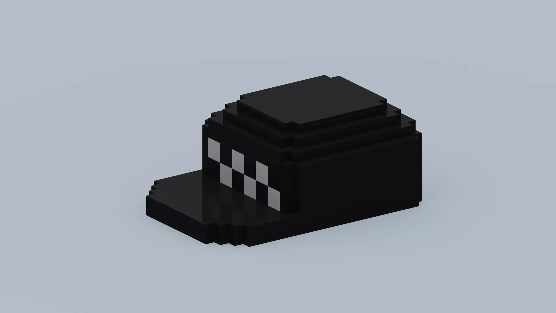 Voxel Black Hat Low-poly 3D model_0