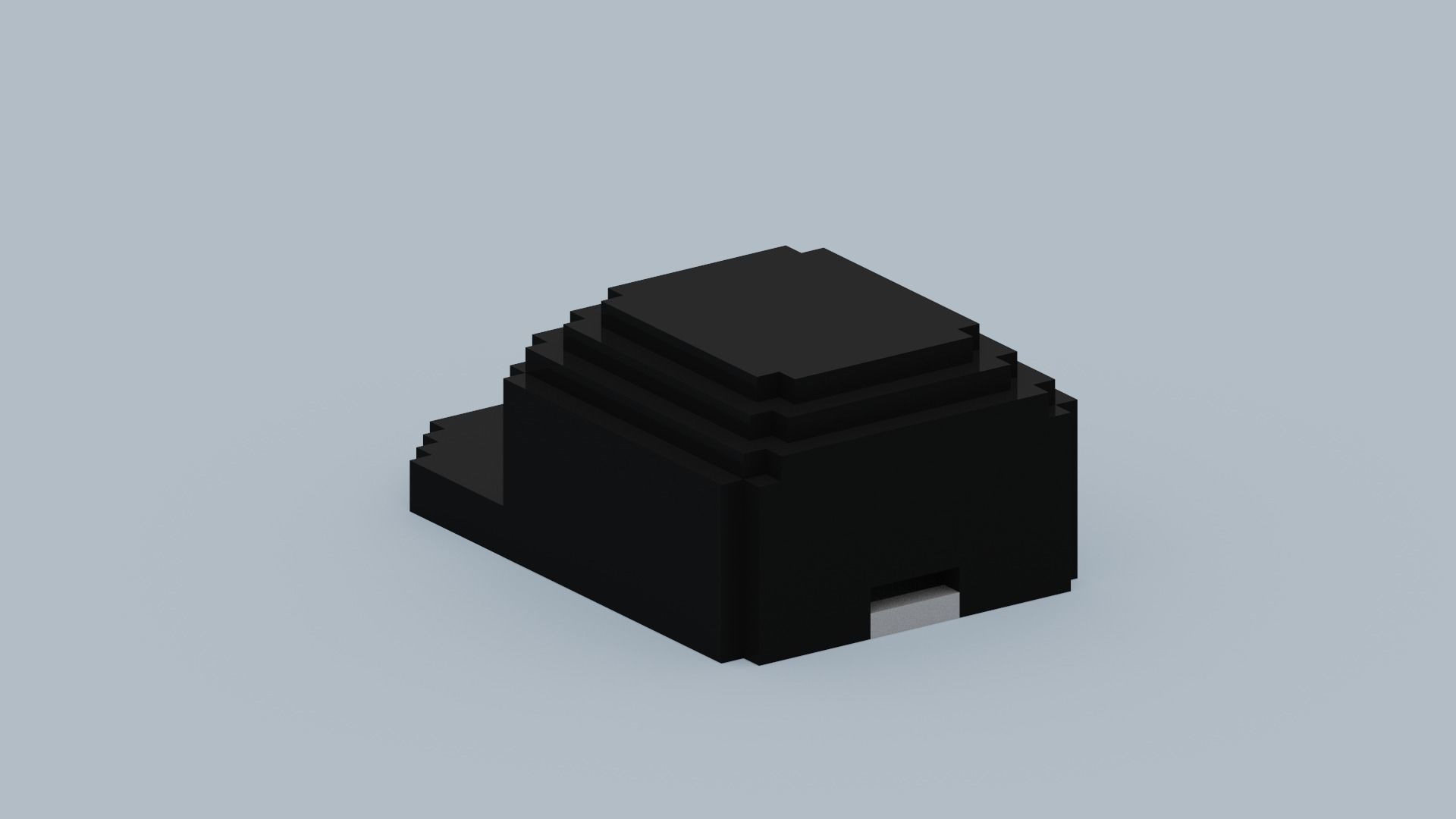 Voxel Black Hat Low-poly 3D model_3