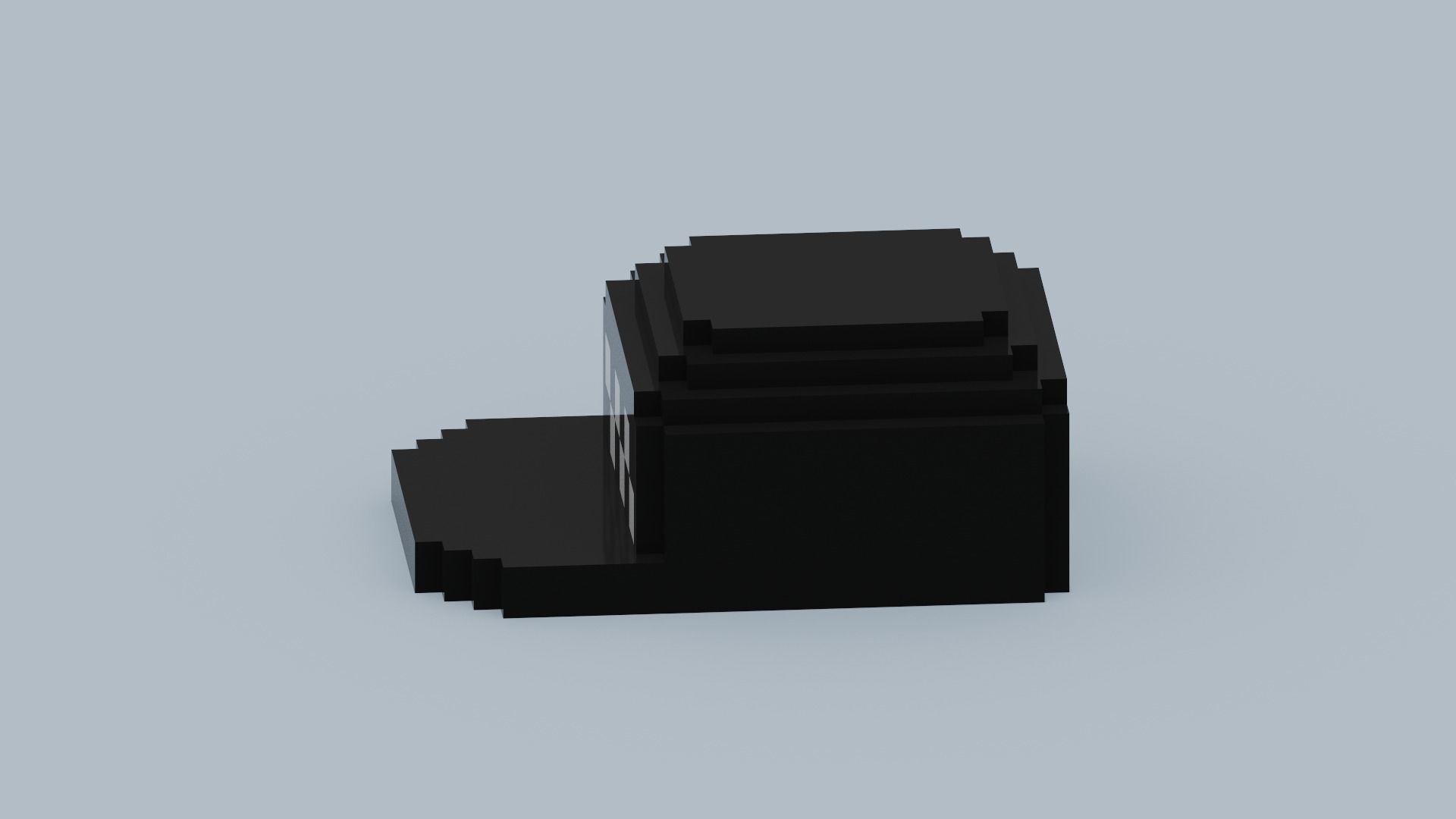 Voxel Black Hat Low-poly 3D model_1
