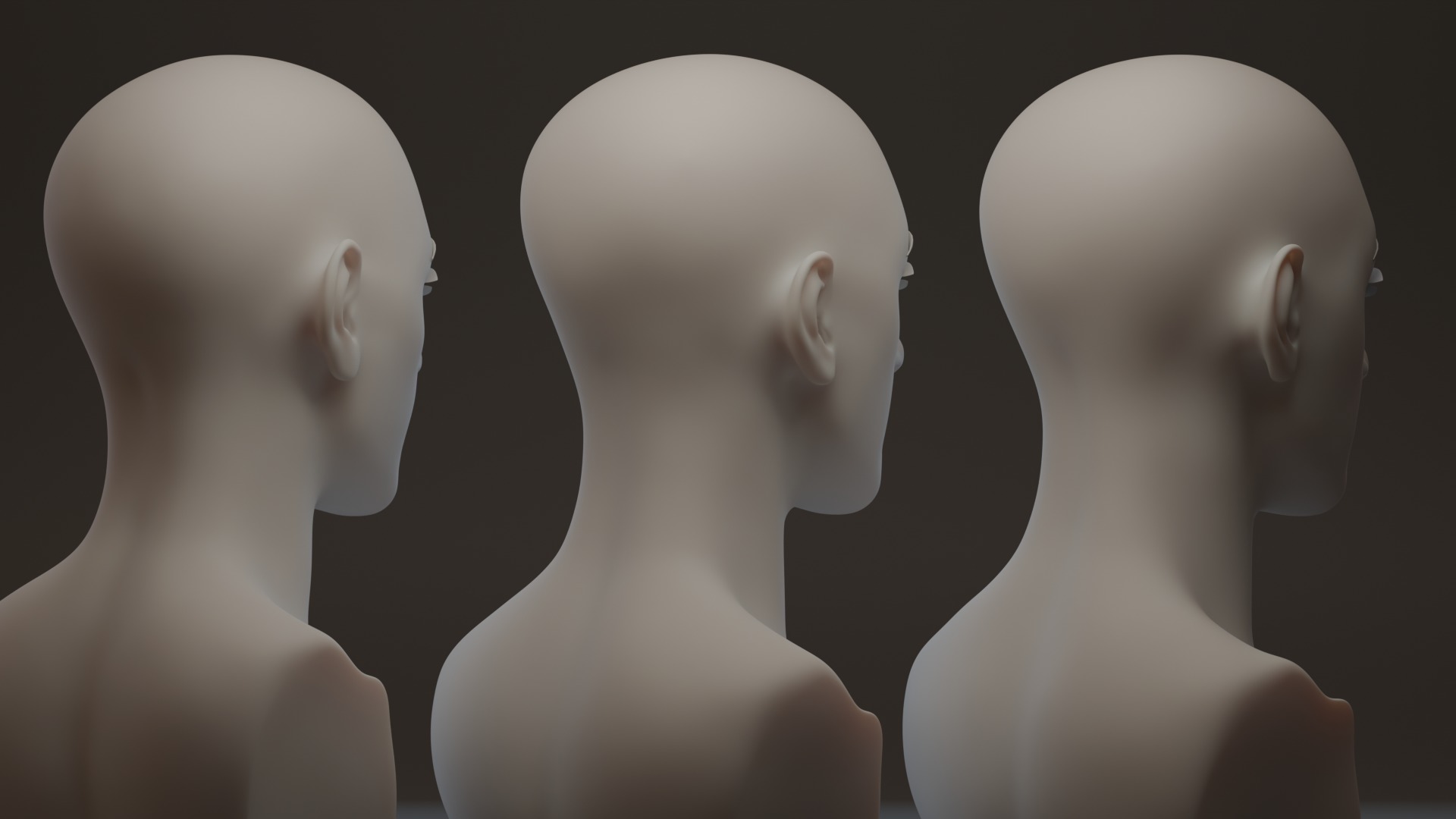 Asian Head Female 3D model_4