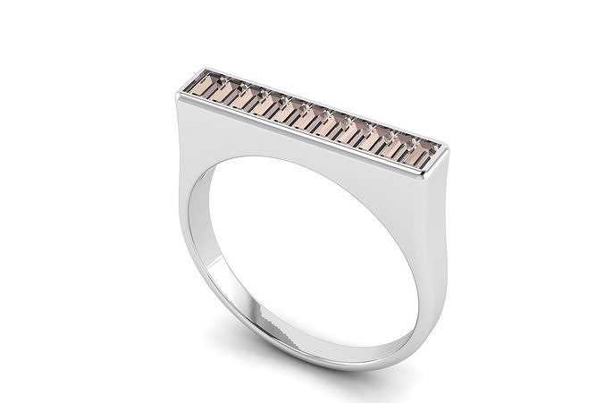 Diamond Bar Ring R 143 3D print model