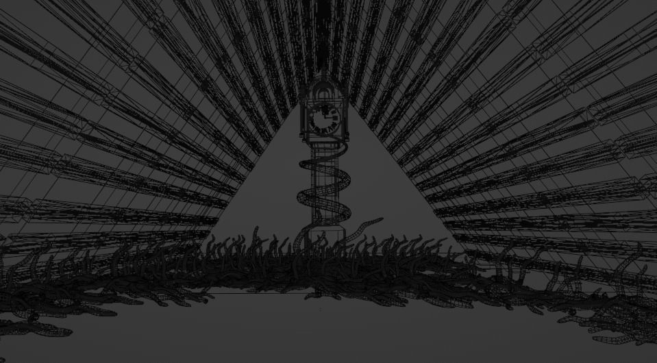 Stranger things attic with clock 3D model_2