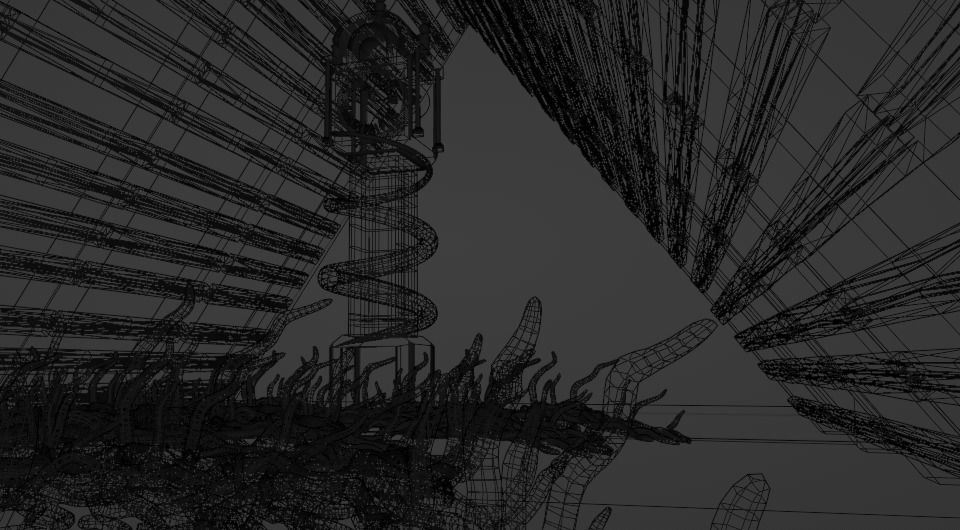 Stranger things attic with clock 3D model_3