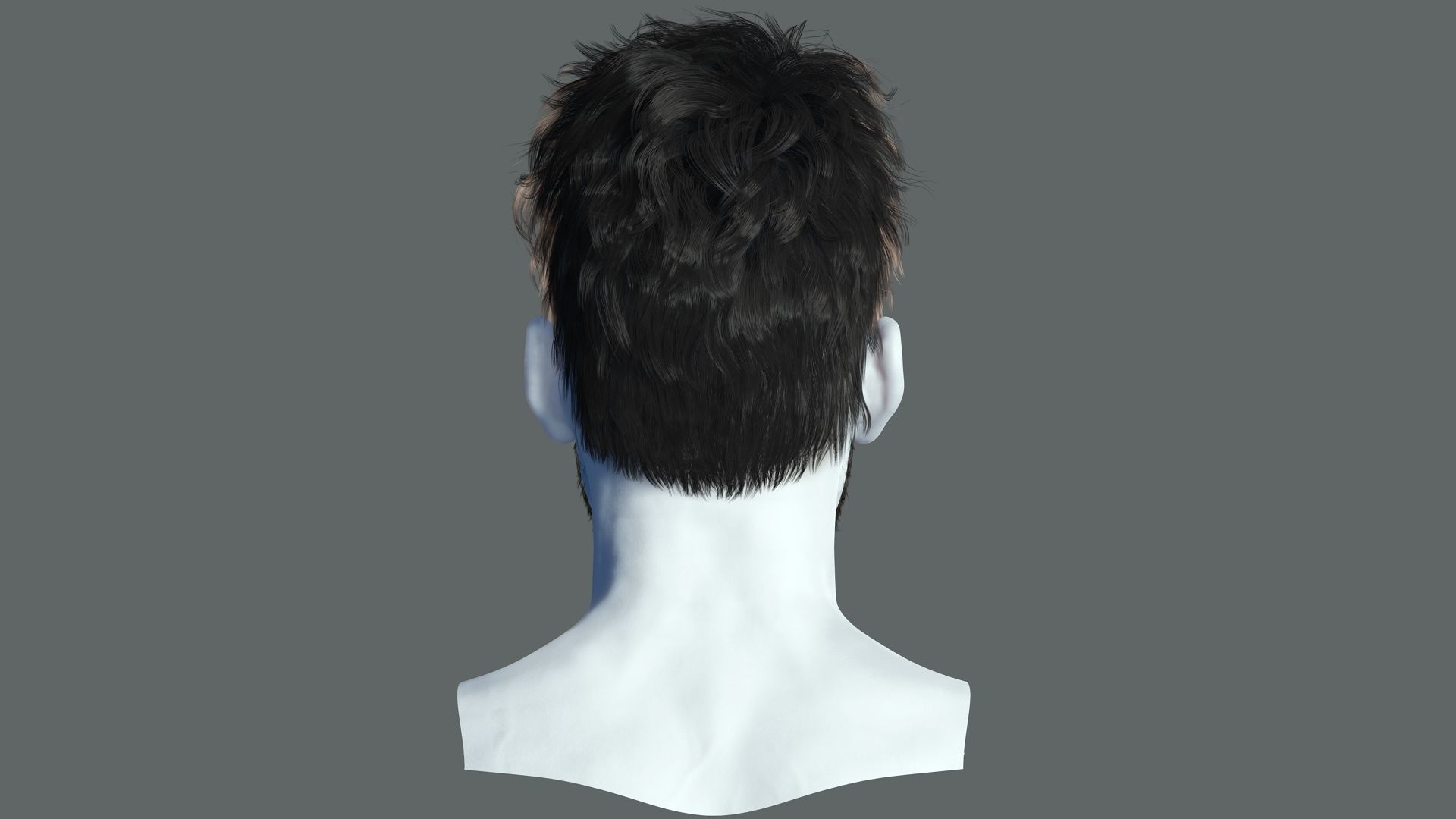 Realistic Hair Beard brows mustache Low-poly 3D model_8