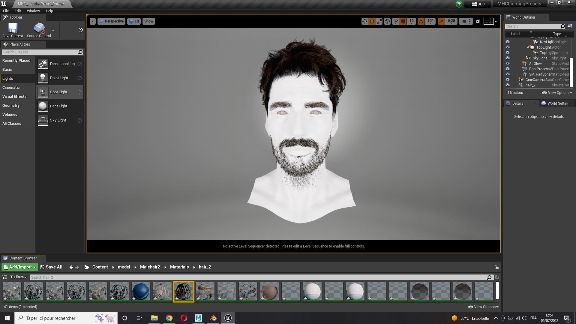 Realistic Hair Beard brows mustache Low-poly 3D model_16