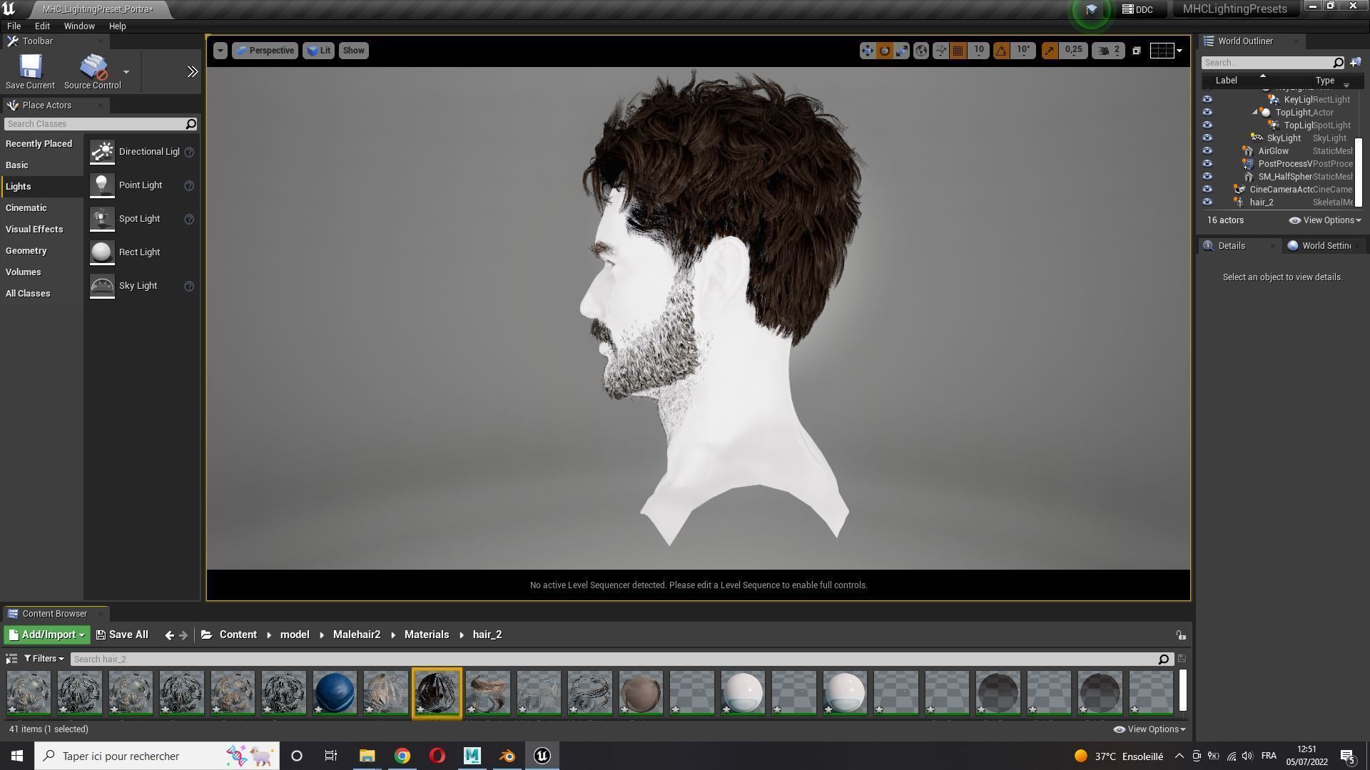 Realistic Hair Beard brows mustache Low-poly 3D model_14