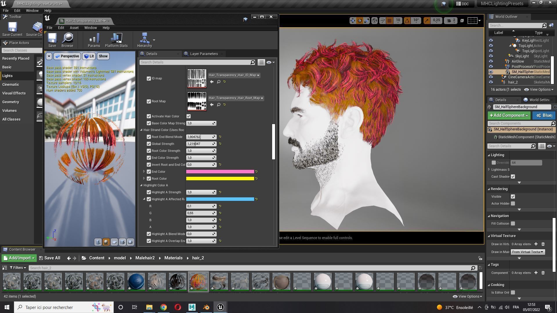 Realistic Hair Beard brows mustache Low-poly 3D model_19