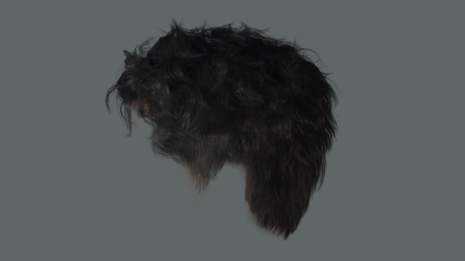 Realistic Hair Beard brows mustache Low-poly 3D model_9