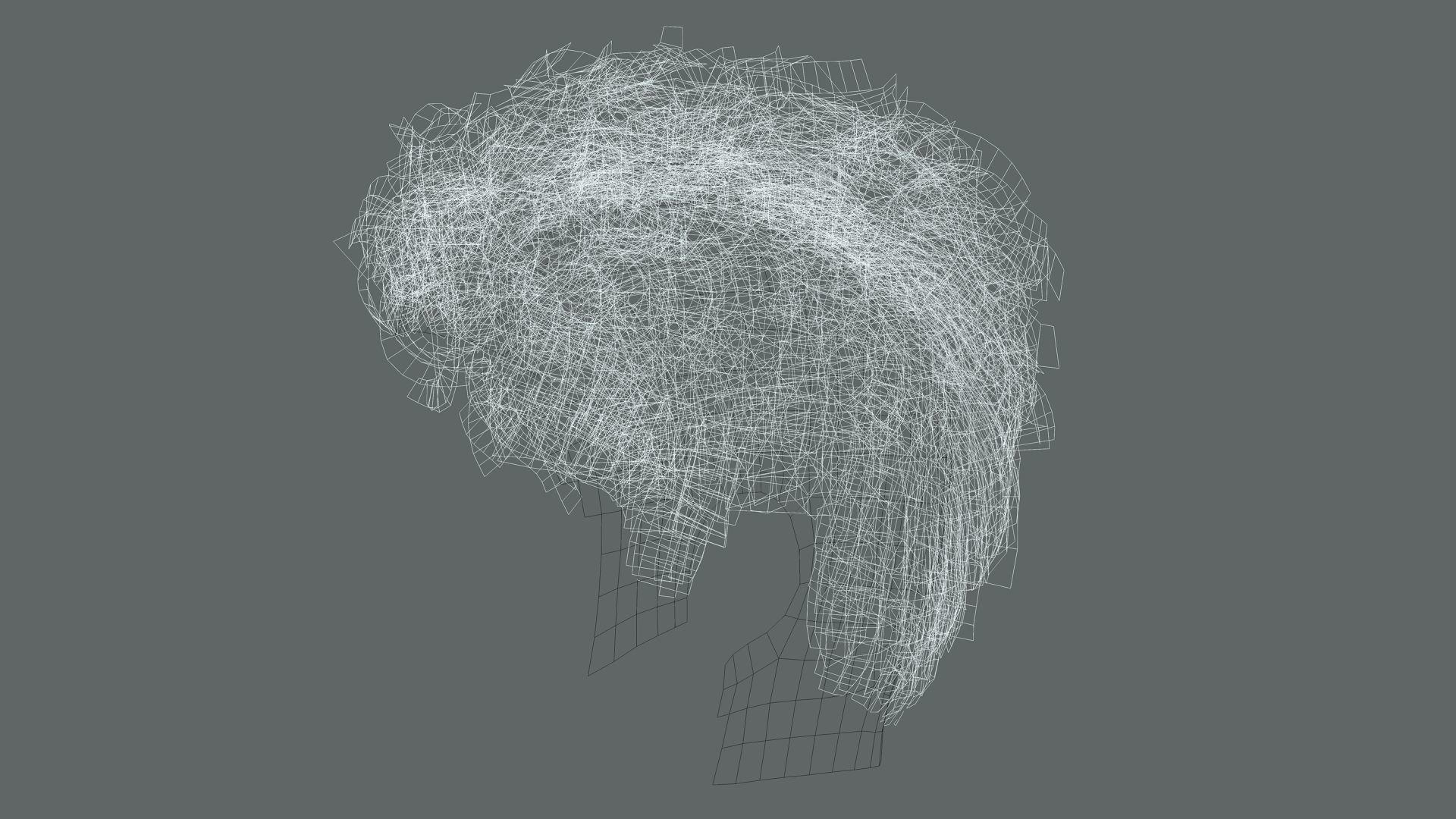 Realistic Hair Beard brows mustache Low-poly 3D model_11