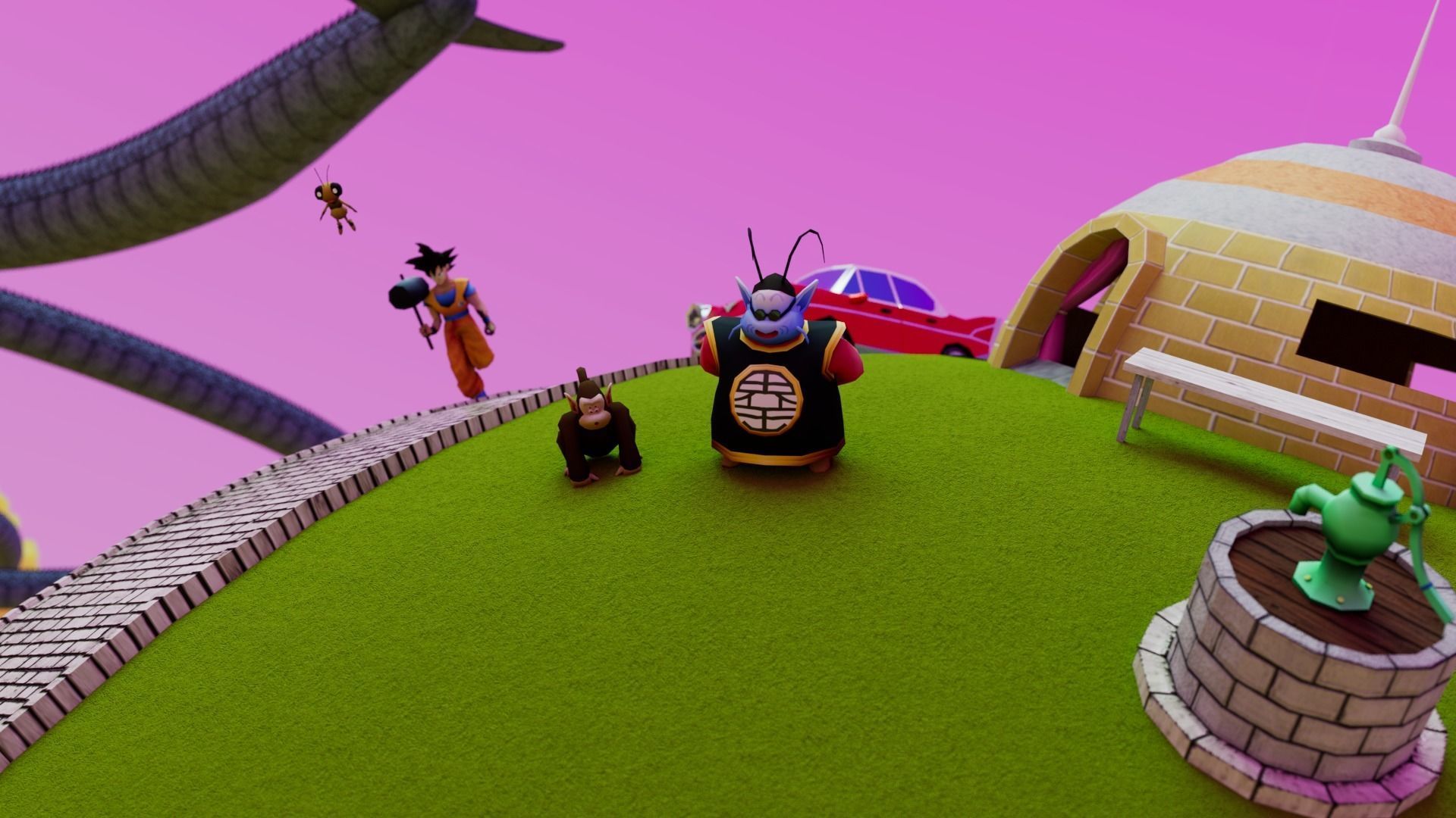 Kaito Planet and Snake Path Low-poly 3D model_4
