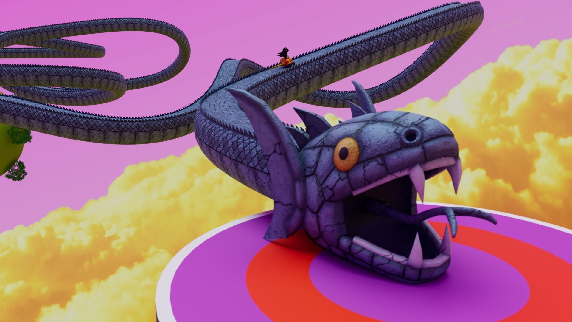 Kaito Planet and Snake Path Low-poly 3D model_12