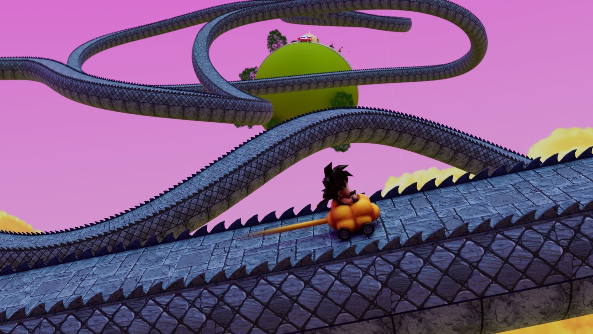 Kaito Planet and Snake Path Low-poly 3D model_5