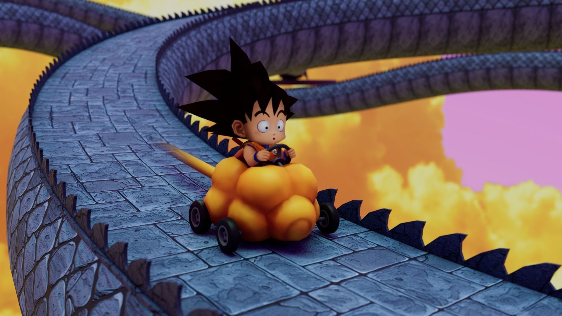 Kaito Planet and Snake Path Low-poly 3D model_6