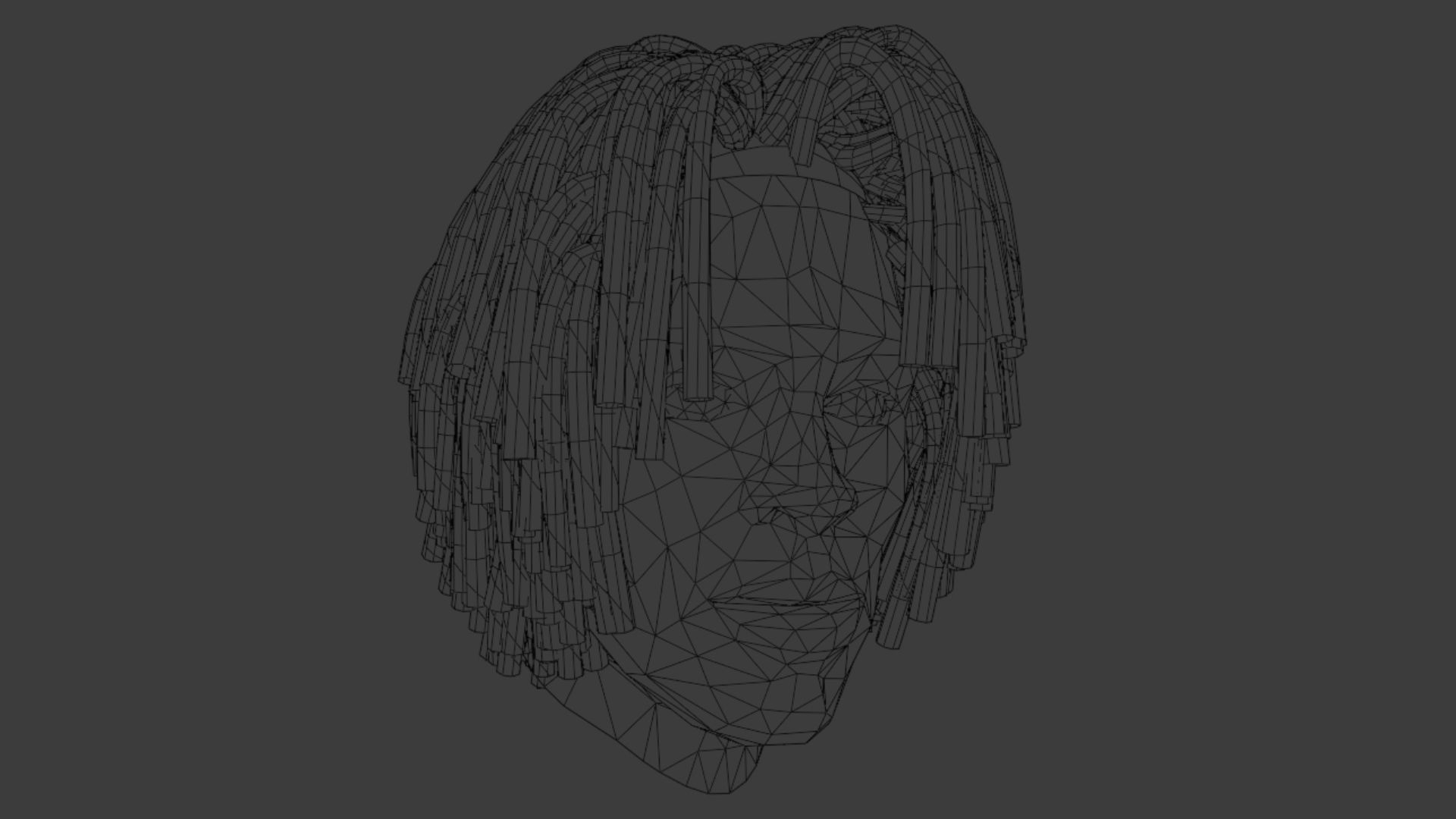 Curly Hair Perm Low-poly 3D model_5