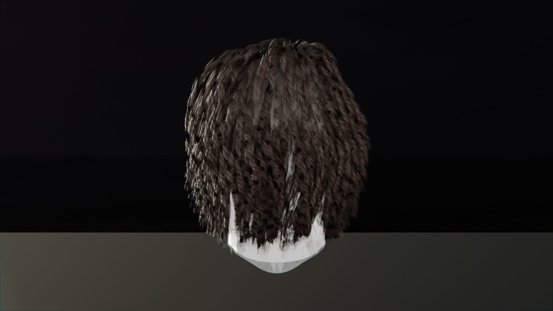 Curly Hair Perm Low-poly 3D model_3