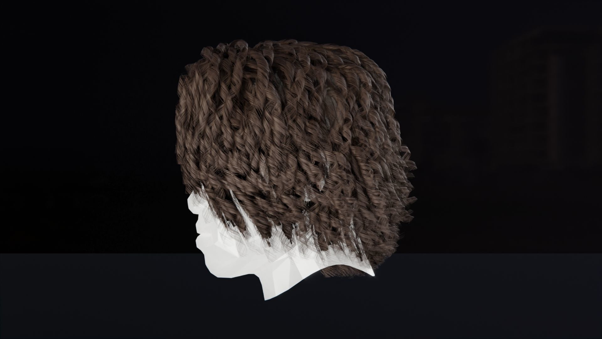 Curly Hair Perm Low-poly 3D model_2