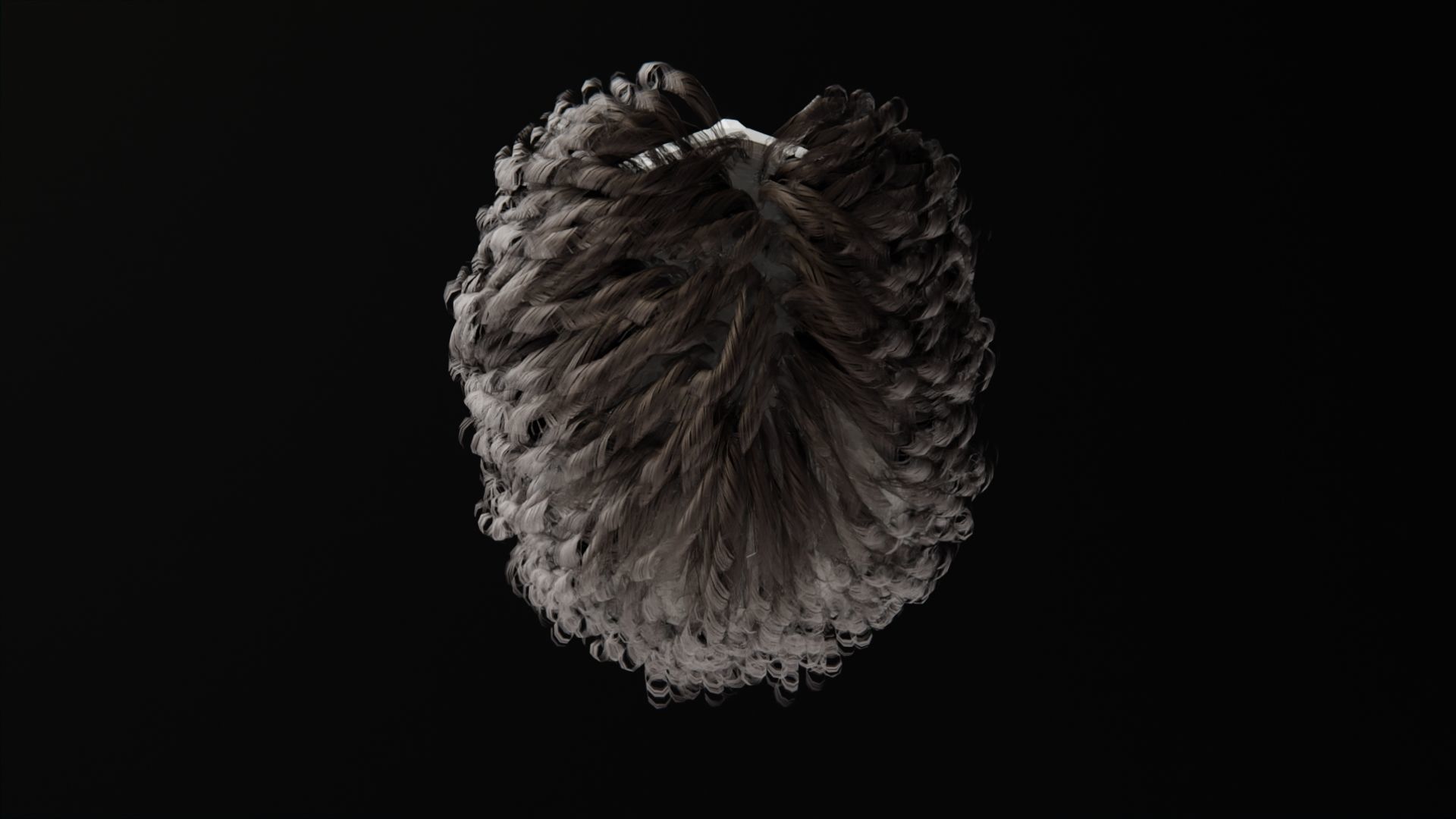 Curly Hair Perm Low-poly 3D model_4