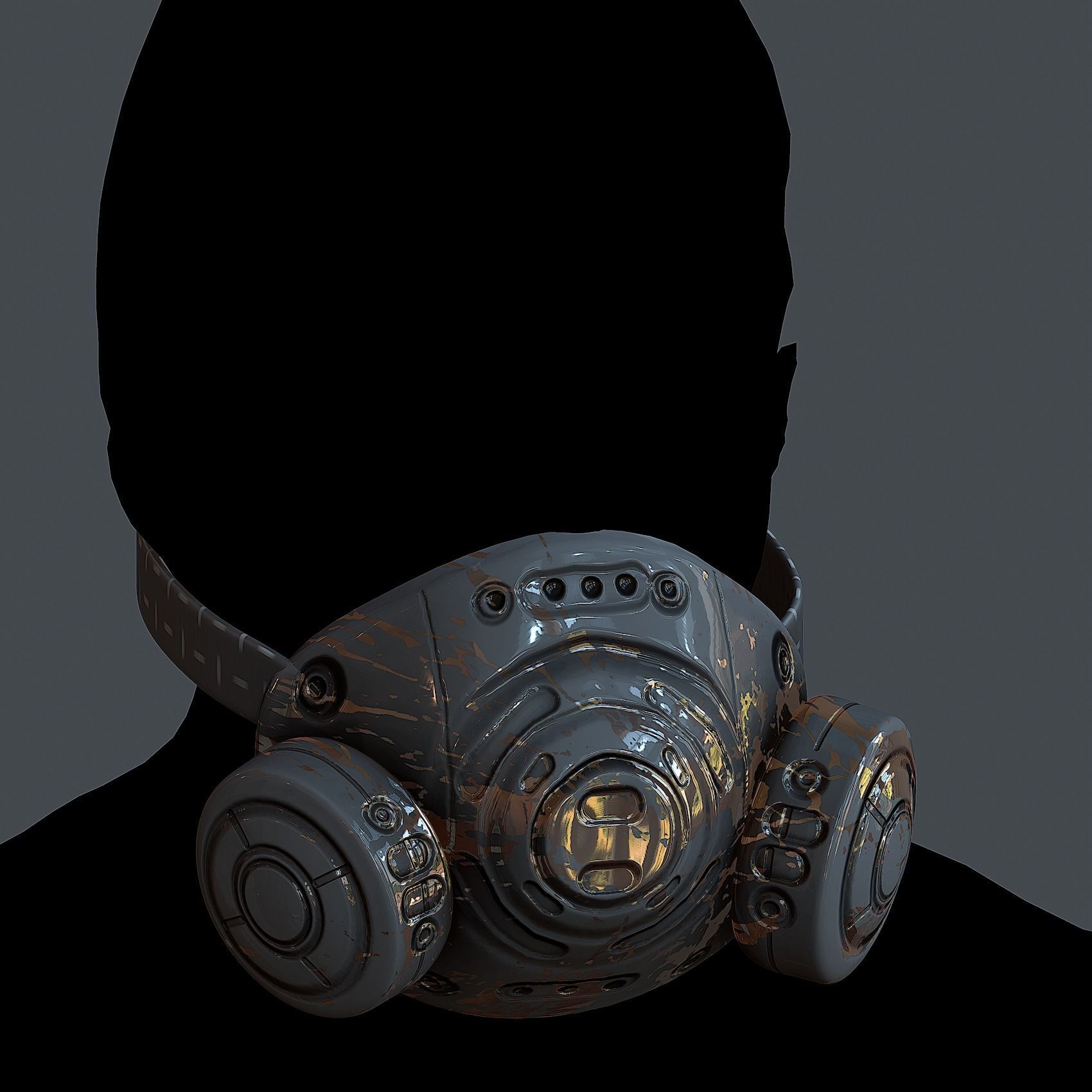 Helmet gas mask scifi military combat Low-poly Low-poly 3D model_3