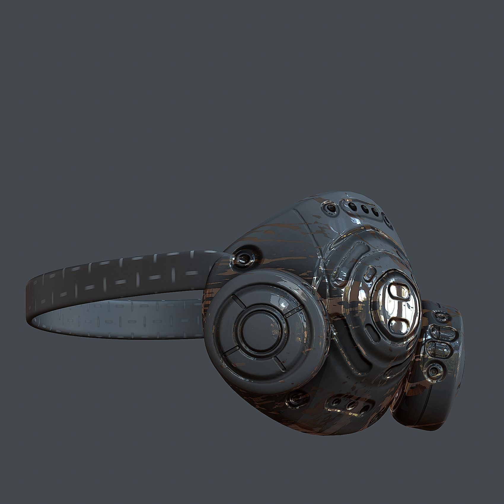 Helmet gas mask scifi military combat Low-poly Low-poly 3D model_5