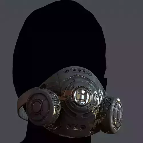 Helmet gas mask scifi military combat Low-poly