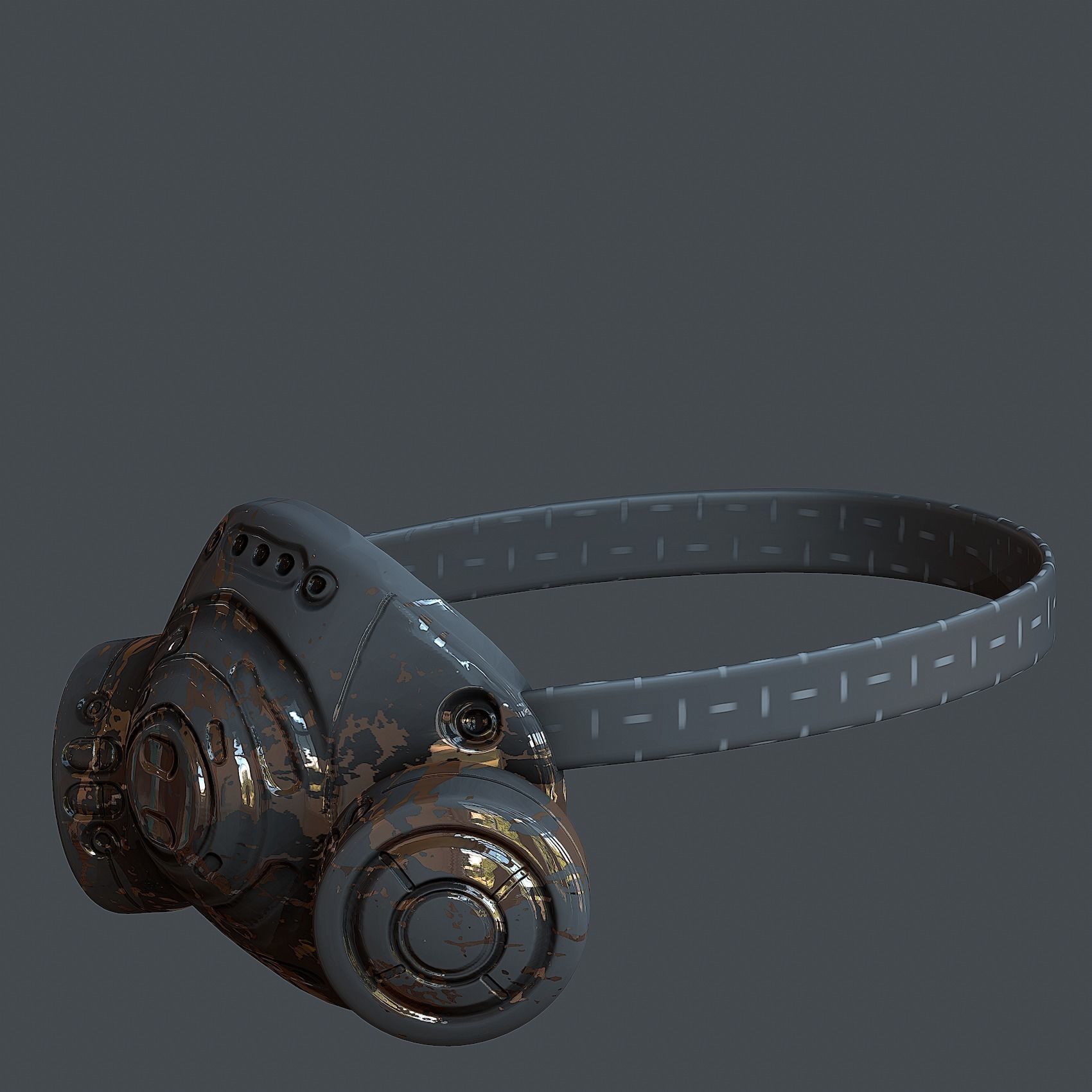 Helmet gas mask scifi military combat Low-poly Low-poly 3D model_7