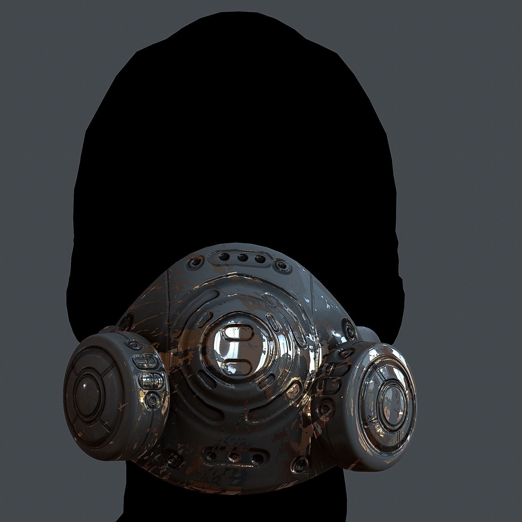 Helmet gas mask scifi military combat Low-poly Low-poly 3D model_1