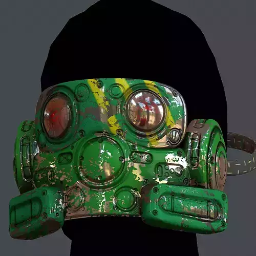 Helmet gas mask scifi military combat Low-poly