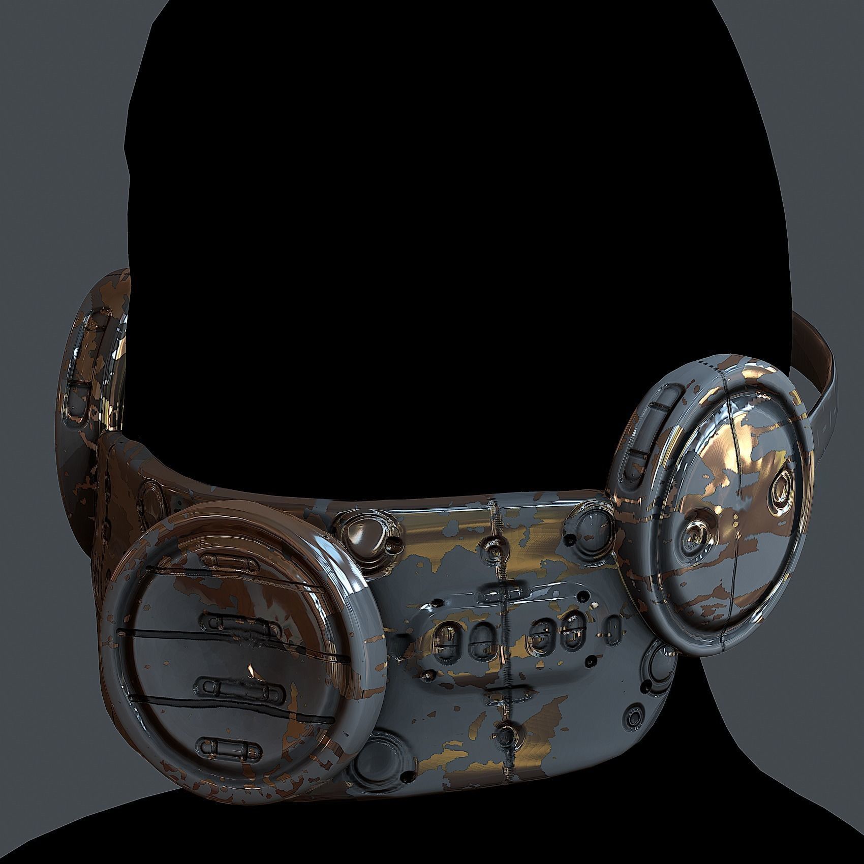 Helmet gas mask scifi military combat Low-poly 3D Low-poly 3D model_2