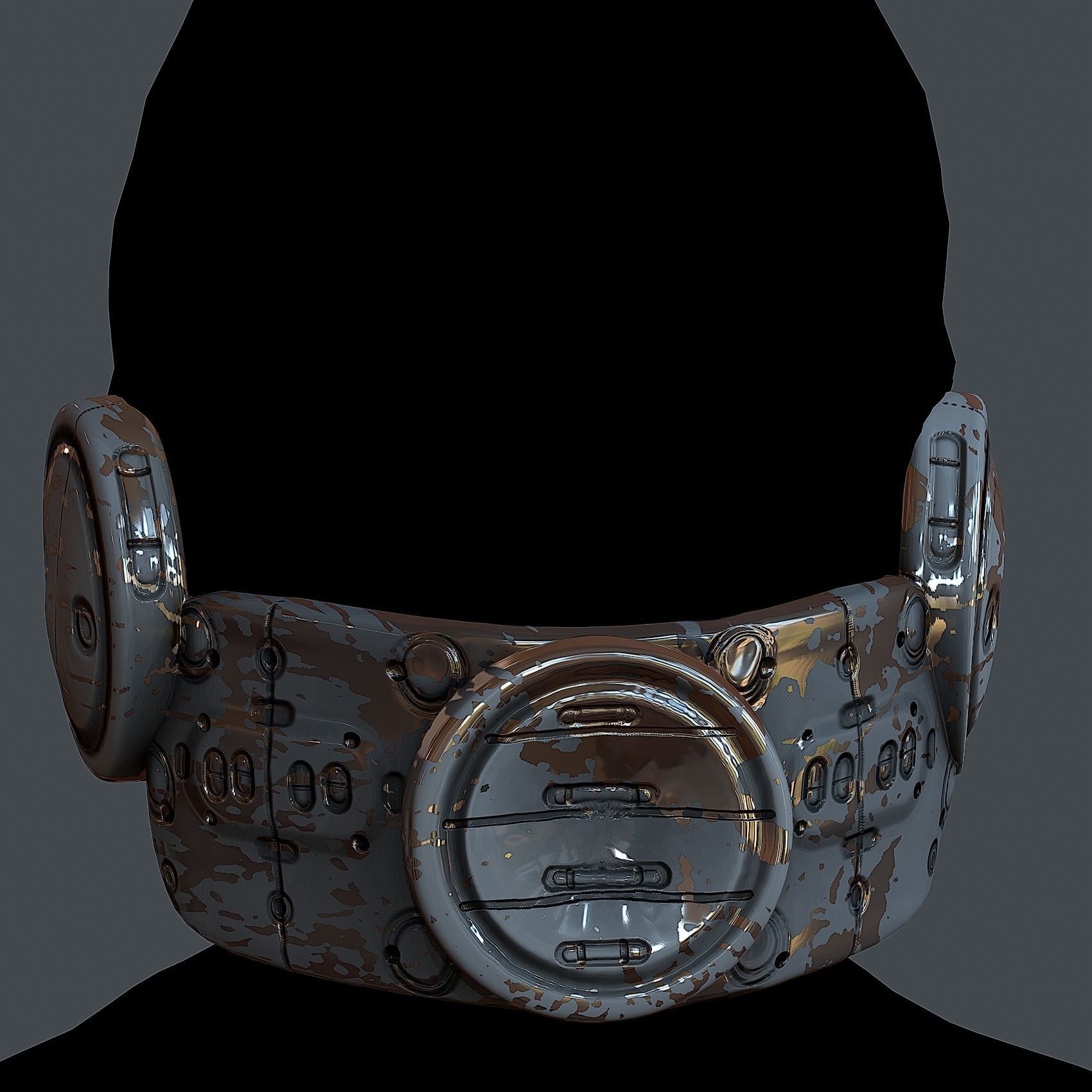 Helmet gas mask scifi military combat Low-poly 3D Low-poly 3D model_1