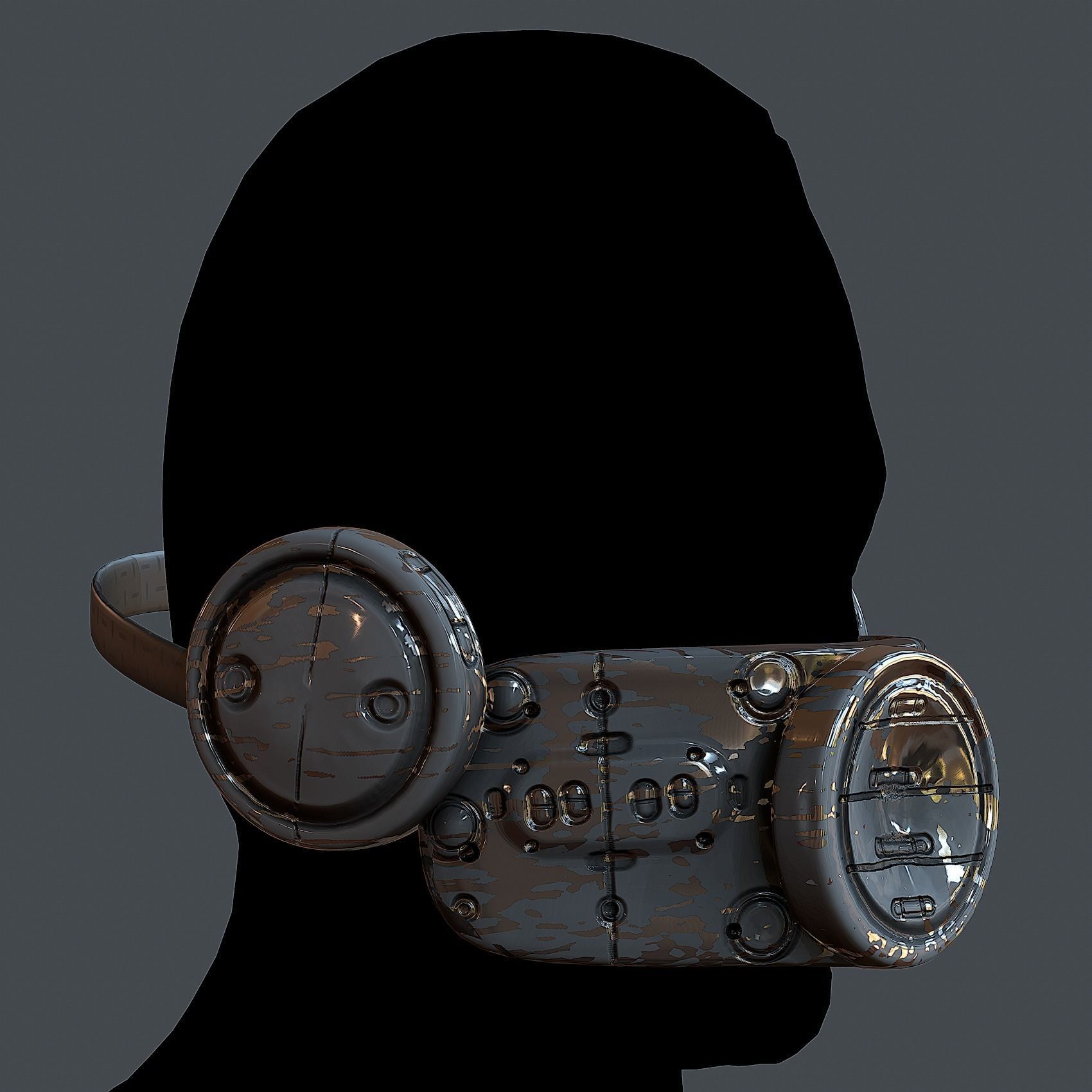 Helmet gas mask scifi military combat Low-poly 3D Low-poly 3D model_4