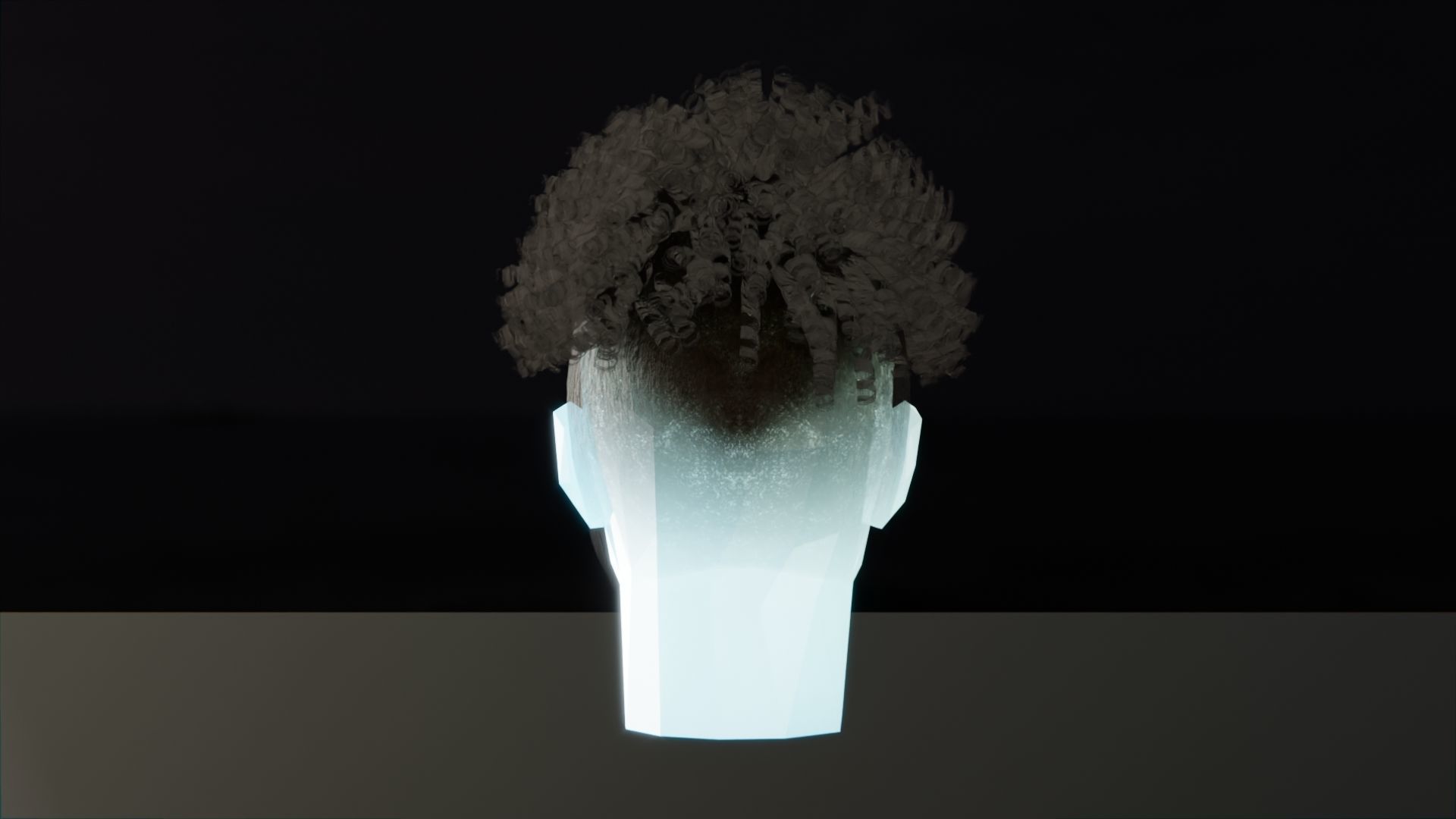 Short Curly Hair Low-poly 3D model_3