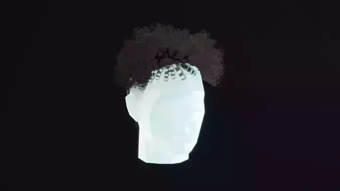 Short Curly Hair Low-poly 3D model