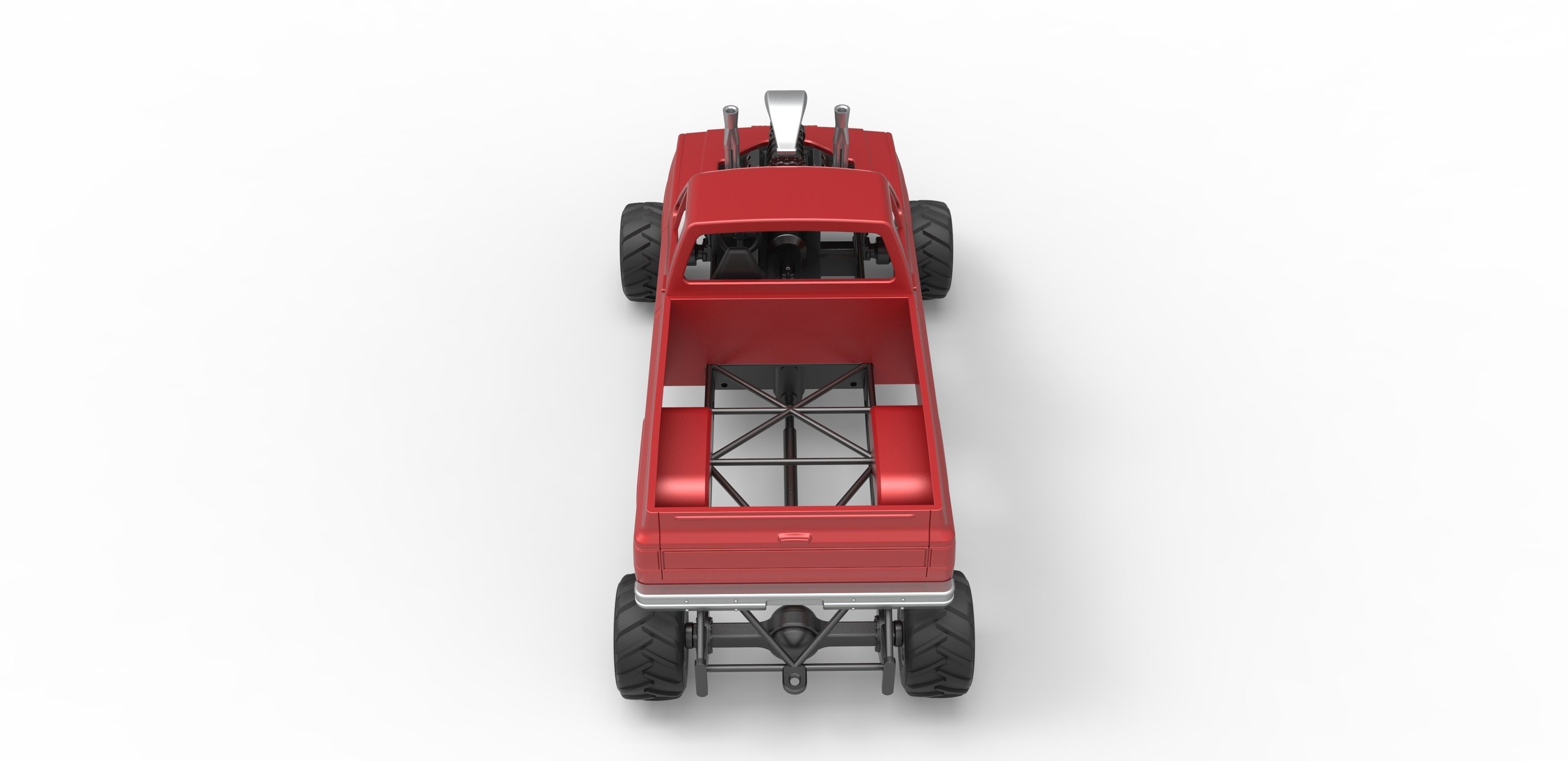 Old school pulling truck 4wd Scale 1 to 25 3D print model_12