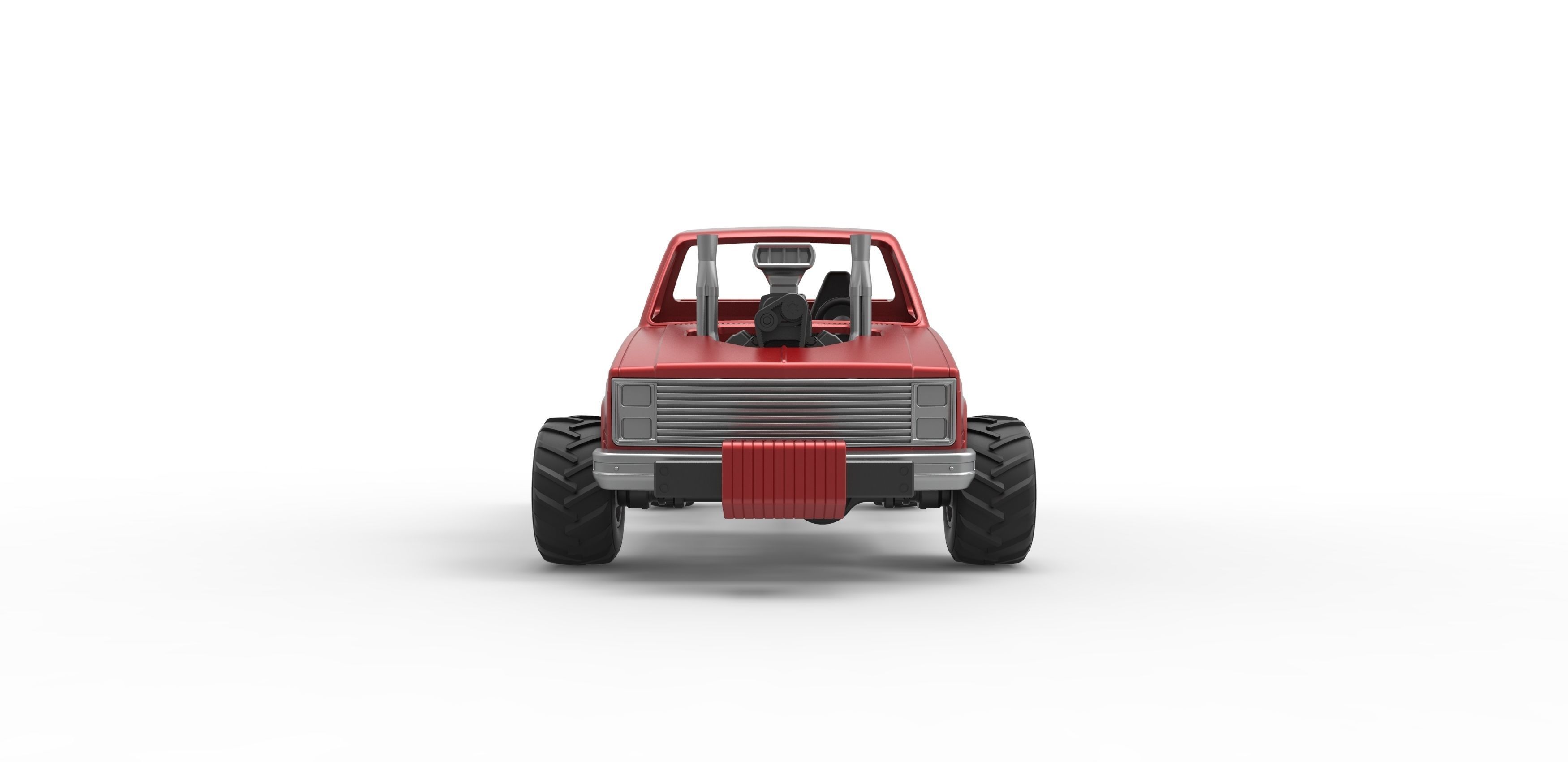 Old school pulling truck 4wd Scale 1 to 25 3D print model_6