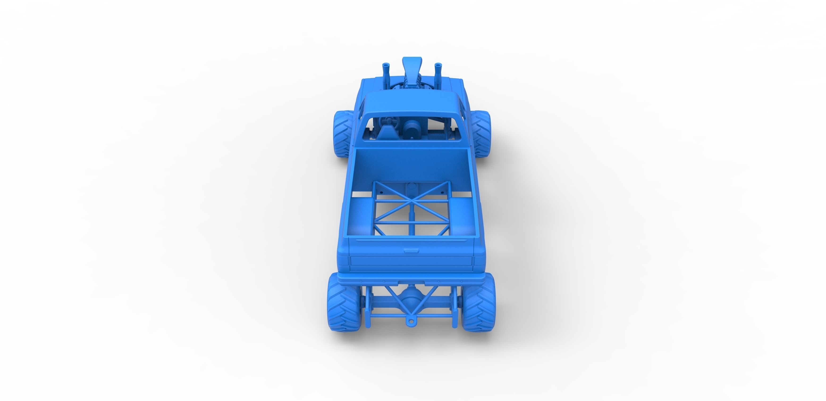 Old school pulling truck 4wd Scale 1 to 25 3D print model_25